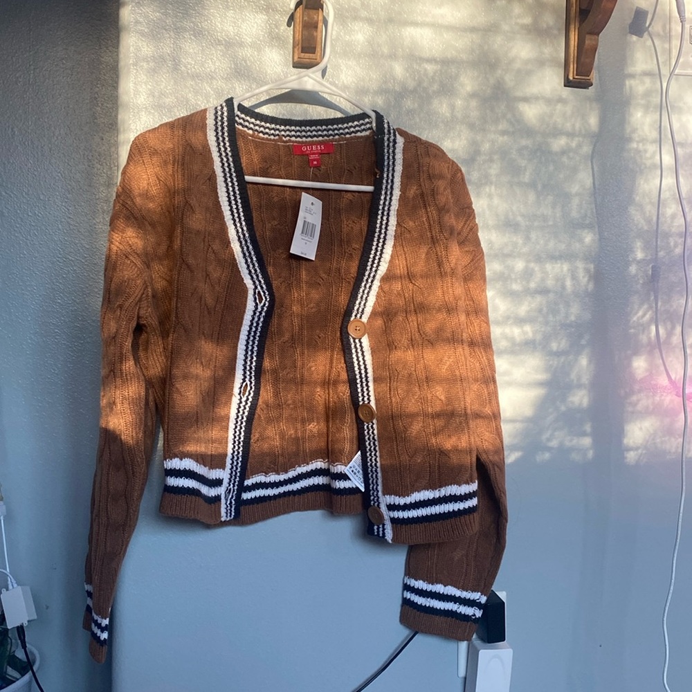 Brand new GUESS brown cardigan